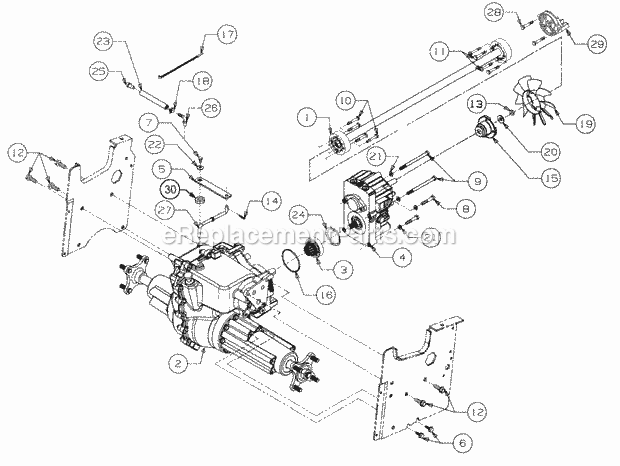 Drive Line 28.25 Lg Diagram and Parts List for 2186 13A-288L100, 13B-288M100 Cub Cadet Lawn Tractor